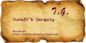 Turbók Gergely névjegykártya